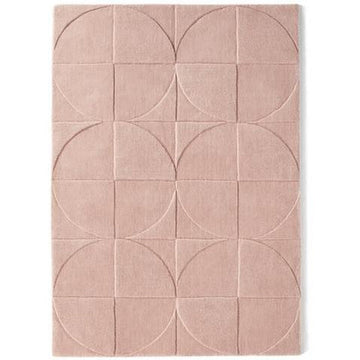Penny Modern Geometric 3D Hand-Carved Hi-Low Soft Textured Wool Blush Pink Rug-Origins-Rug Love - The Most Loved Rug Store